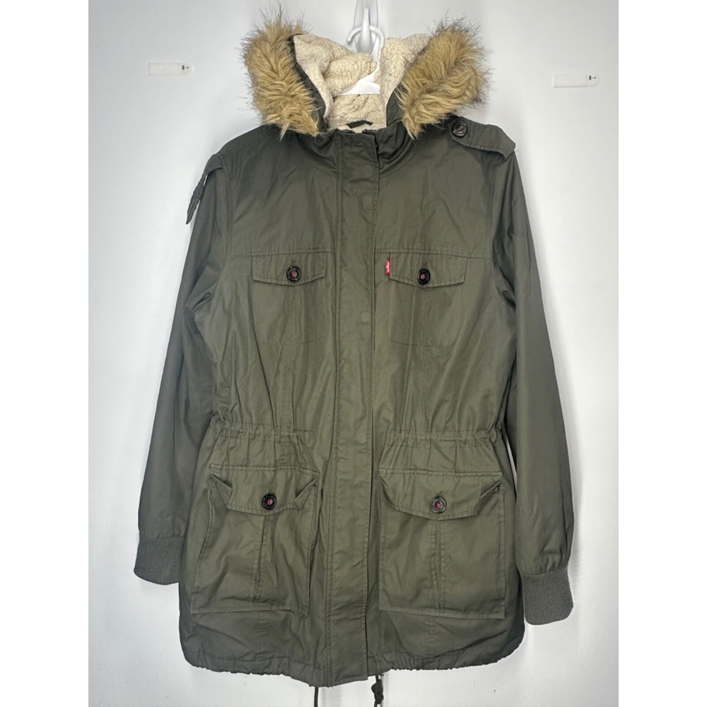 Levis Strauss & Co. Women's Faux Fur Parka Jacket Size XL